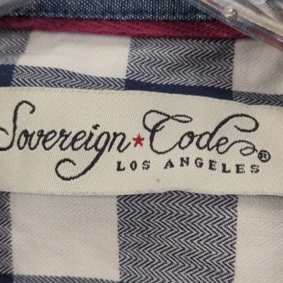 Sovereign Code Blue Button Up Shirt Size L - Picture 3 of 5